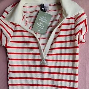 H&M Red and White Striped Dress